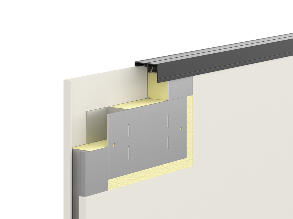 Закладная пластина для крепления привода обеспечивает надежное крепление привода к панели. Подготовленные отверстия с резьбой позволяют ускорить установку привода на полотно.